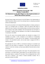 Statement by the Slovak EU Presidency in response to the 2015 Annual Report by the Secretary General on the Implementation of OSCE Recruitment Policies