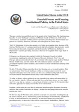 Statement by the Delegation of the United States of America on the peaceful protests and the ensuring of constitutional policing in the United States of America