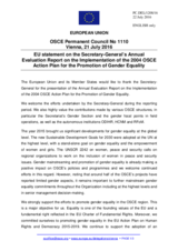 Statement by the Slovak EU Presidency in response to the presentation by the Secretary General of the Annual Evaluation Report on the Implementation of the 2004 OSCE Action Plan for the Promotion Of Gender Equality