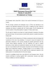 Statement by the Slovak EU Presidency on the current developments in Turkey