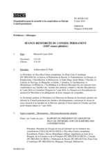 Journal de la 1103ème séance renforcée du Conseil permanent