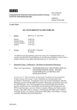 Journal der 823. Plenarsitzung des Forums