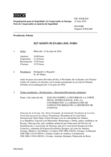 Diario de la 823ª Sesión plenaria del Foro de Cooperación en materia de Seguridad  