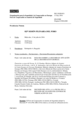 Diario de la 825ª Sesión plenaria del Foro de Cooperación en materia de Seguridad  