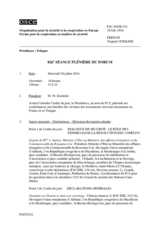 Journal de la 826ème séance plénière du Forum
