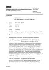 Journal der 826. Plenarsitzung des Forums