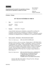 Journal de la 827ème séance plénière du Forum