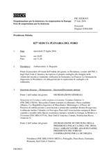 Giornale della 827a Seduta plenaria del Foro di cooperazione per la sicurezza