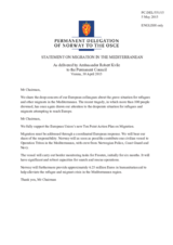 Statement by the Delegation of Norway on the issue of migration in the Mediterranean region