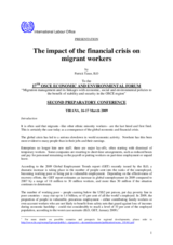 Presentation by Patrick A. Taran, Senior Migration Specialist, International Migration Program, ILO Presentation by Patrick A. Taran, Senior Migration Specialist, International Migration Program, ILO