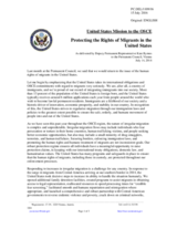 Statement by the Delegation of the United States of America in response to the statement by the Delegation of the Russian Federation made at the 1104th meeting of the Permanent Council on the rights of migrants in the United States of America