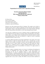 Opening Remarks by Amb. Lamberto Zannier Opening Remarks by Amb. Lamberto Zannier