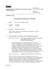 Journal of the 782nd Plenary Meeting of the Permanent Council (es)