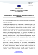Statement by the Hungarian Presidency of the Council of the European Union on the fundamental freedoms in Azerbaijan