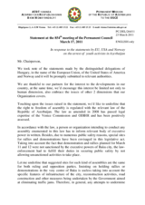 Statement by the Delegation of Azerbaijan on the Freedom of assembly, association and expression in Azerbaijan