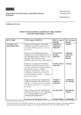 Index of Documents adopted by the Summits and the Ministerial Council