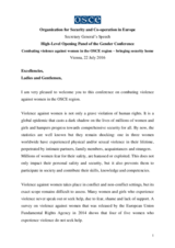 Opening Speech by Lamberto Zannier, OSCE Secretary General Opening Speech by Lamberto Zannier, OSCE Secretary General