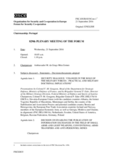 Journal of the 829th Plenary Meeting of the Forum for Security Co-operation