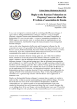 Statement by the Delegation of the United States of America in response to the statement by the Delegation of the Russian Federation