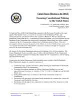 Statement by the Delegation of the United States of America on ensuring constitutional policing in the United States of America