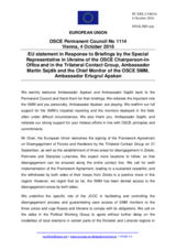 Statement by the Slovak EU Presidency in response to the update by Ambassador Martin Sajdik and by Ambassador Ertugrul Apakan