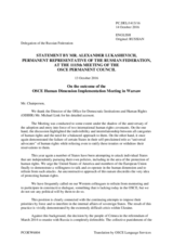 Statement by the Delegation of the Russian Federation in response to the report by the Director of the Office for Democratic Institutions and Human Rights (ODIHR), Mr. Michael Georg Link, on the Human Dimension Implementation Meeting
