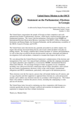Statement by the Delegation of the United States of America on the parliamentary elections in Georgia, held on 8 October 2016