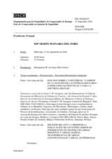 Diario de la 829ª Sesión plenaria del Foro de Cooperación en materia de Seguridad  