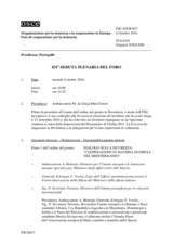 Giornale della 831a Seduta plenaria del Foro di cooperazione per la sicurezza