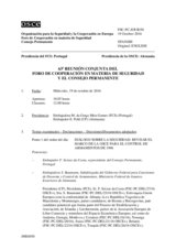Diario de la 63ª Reunión conjunta del Foro de Cooperación en materia de Seguridad y del Consejo Permanente 
