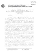 Statement by the Delegation of Armenia in response to the address by the President of the International Committee of the Red Cross, H.E. Peter Maurer
