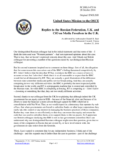 Statement by the Delegation of the United States of America in response to the statement by the Delegation of the Russian Federation on the violation of the freedom of the media in the United Kingdom