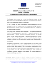 Statement by the Slovak EU Presidency on the parliamentary elections in Montenegro, held on 16 October 2016