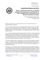Statement by the Delegation of the United States of America in response to the statement by the Delegation of the Russian Federation on the situation in Ukraine and the need to implement the Minsk agreements
