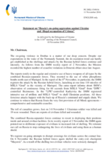 Statement by the Delegation of Ukraine on the Russia’s ongoing aggression against Ukraine and illegal occupation of Crimea