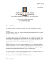Statement by the Delegation of Norway, also on behalf of Iceland, Liechtenstein, San Marino and Switzerland, on the death penalty in Kazakhstan