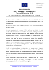 Statement by the Slovak EU Presidency on the human rights situation in Turkey