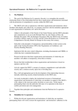 Operational Document - the Platform for Co-operative Security
