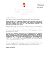 Statement by the Delegation of Hungary on the Budapest Water Summit 2016, to be held from 28 to 30 November 2016.