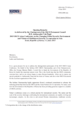 Opening Remarks by the Chairperson of the OSCE Permanent Council H.E. Ambassador Vuk Žugić