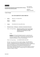 Journal der 833. Plenarsitzung des Forums