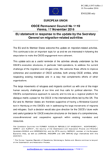 Statement by the Slovak EU Presidency in response to the update by the Secretary General on Migration-Related Activities