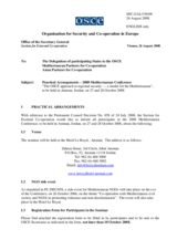 Practical arrangements for the 2008 Mediterranean Conference