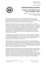 Statement by the Delegation of the United States of America in response to the presentations by the Chairpersons of the Security Committee; the Economic and Environmental Committee; and the Human Dimension Committee