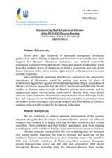 Statement by the Delegation of Ukraine on the situation in and around Ukraine