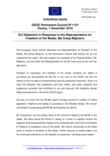 Statement by the Slovak EU Presidency in response to the report by the Representative on Freedom of the Media, Ms. Dunja Mijatović