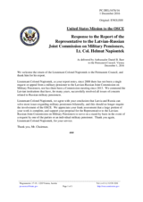 Statement by the Delegation of the United States of America in response to the report by the OSCE Representative to the Latvian-Russian Joint Commission on Military Pensioners, Lieutenant Colonel Helmut Napiontek