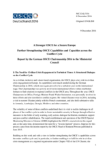 Report by the OSCE Chairmanship on Further Strengthening OSCE Capabilities and Capacities across the Conflict Cycle
