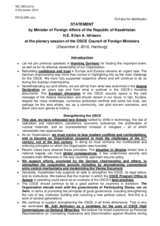 Statement by H.E. Erlan A. Idrissov, Minister for Foreign Affairs 