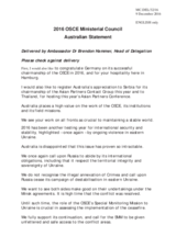 Statement by H.E Brendon Hammer, Ambassador